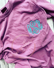 Load image into Gallery viewer, Monogram Comfort Color Pocket tees