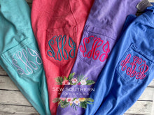 Load image into Gallery viewer, Monogram Comfort Color Pocket tees