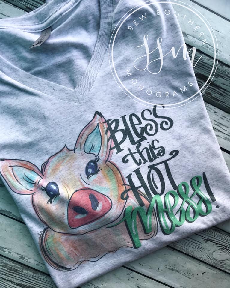 Bless this hot mess- unisex  v neck