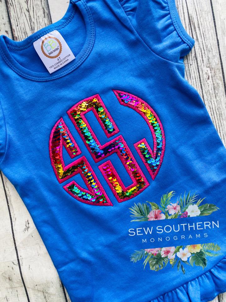 Multi Mermaid Sequin Ruffle tee