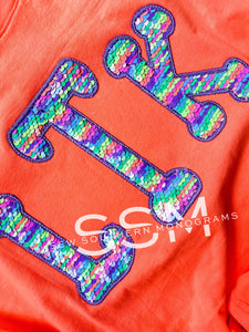 Multi sequin appliqué tee