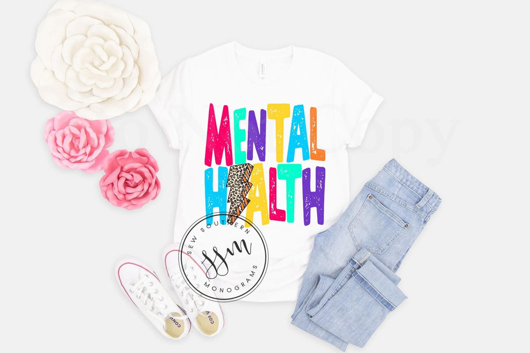 Mental health lighting bolt tee