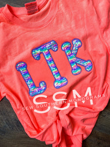 Multi sequin appliqué tee